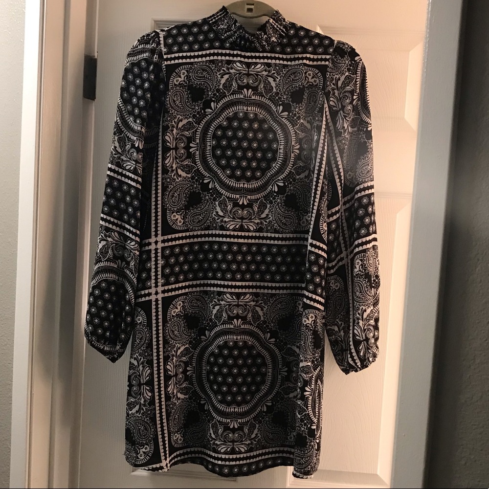 High Neck Shift Dress